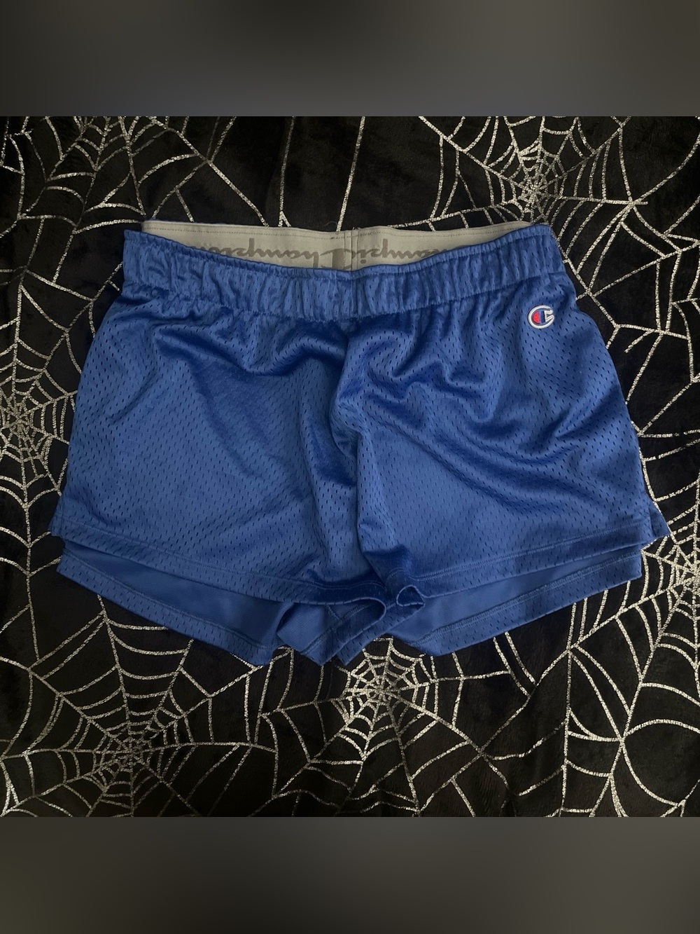 Champion Women's Blue Mesh Athletic Shorts
